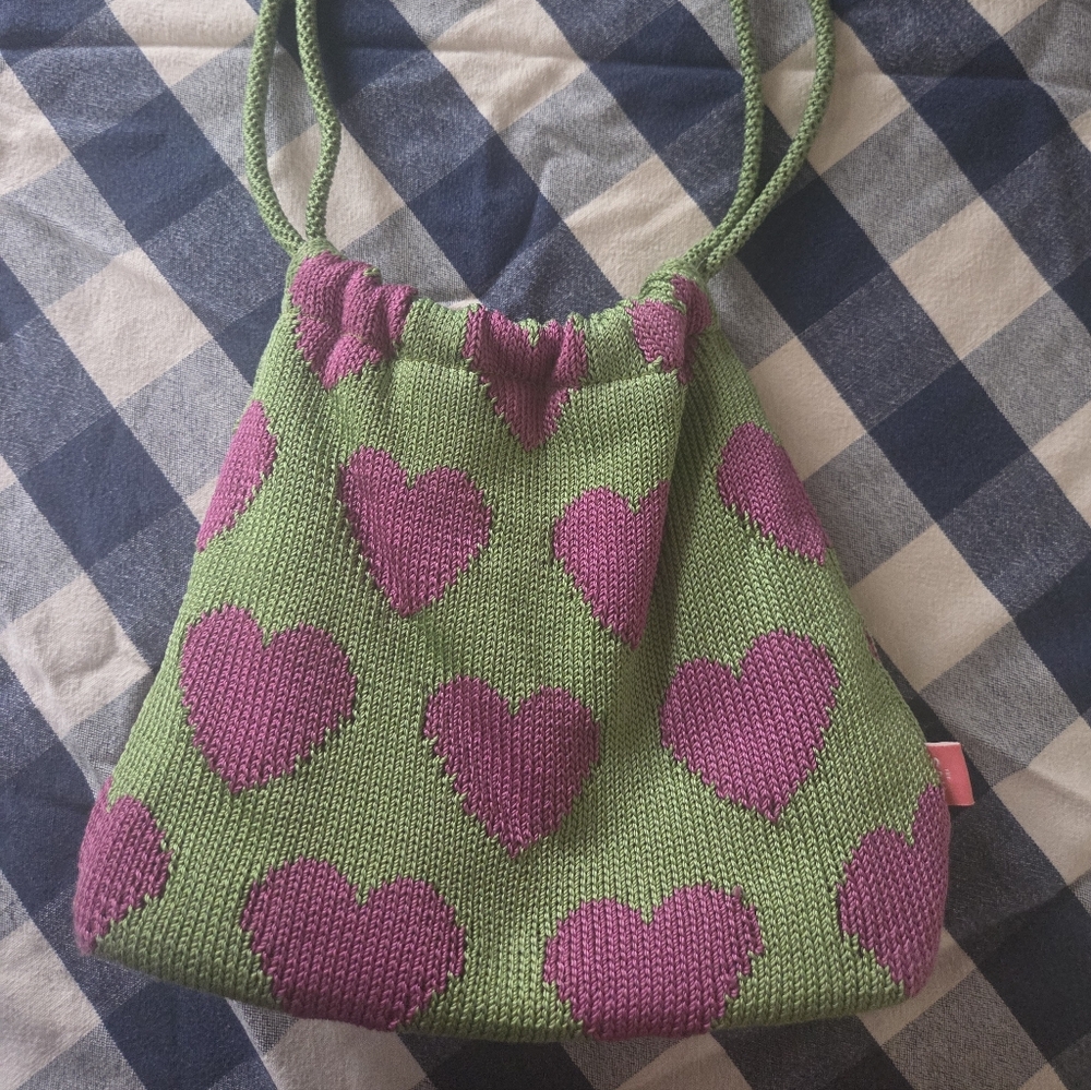 The Sak Green and Purple Heart Shoulder Bag